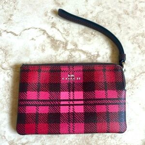 Coach plaid small wristlet